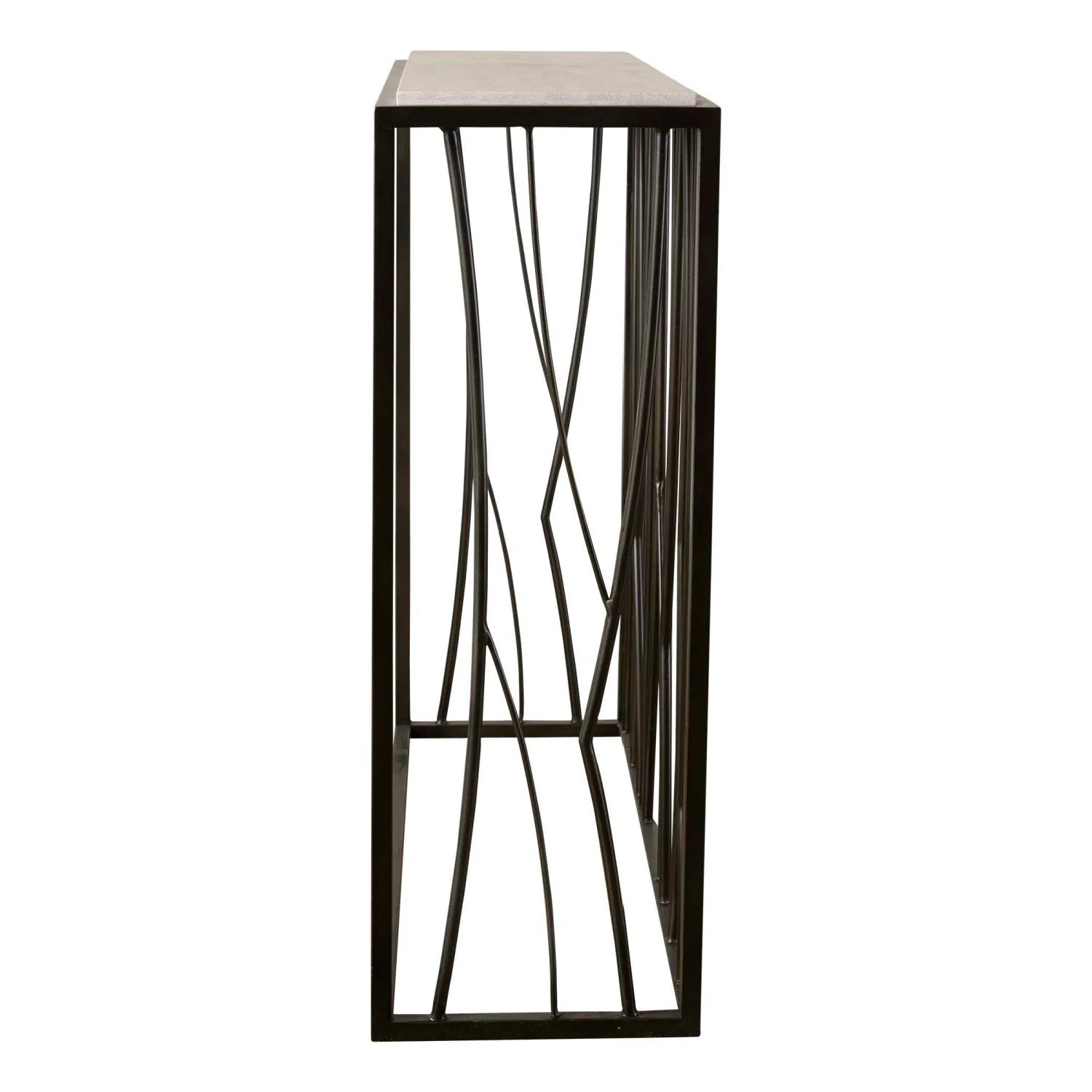 Luxury Iron Travertine Console Table Modern Italian Style for Villa