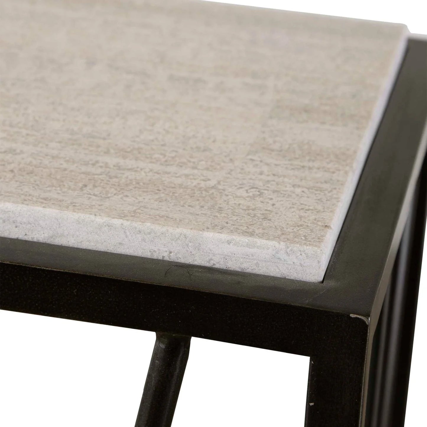 Luxury Iron Travertine Console Table Modern Italian Style for Villa
