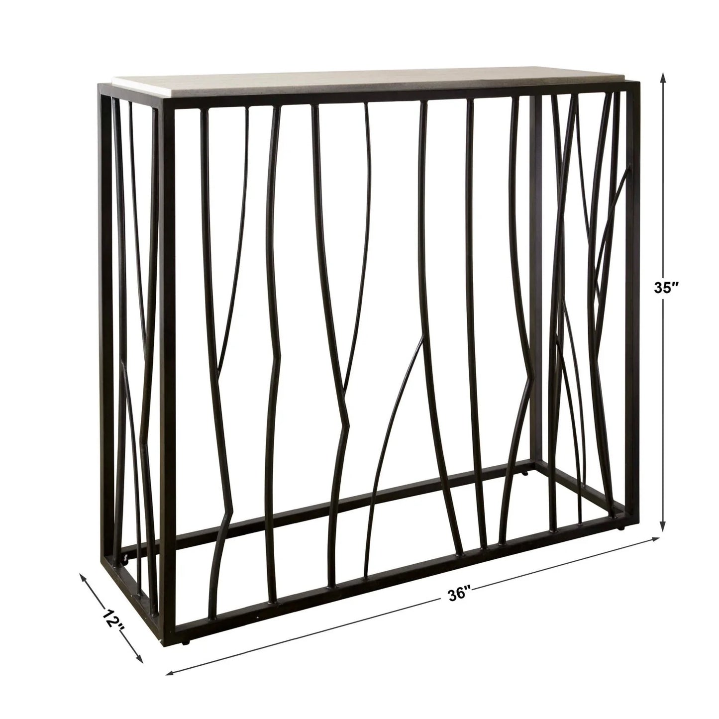 Luxury Iron Travertine Console Table Modern Italian Style for Villa