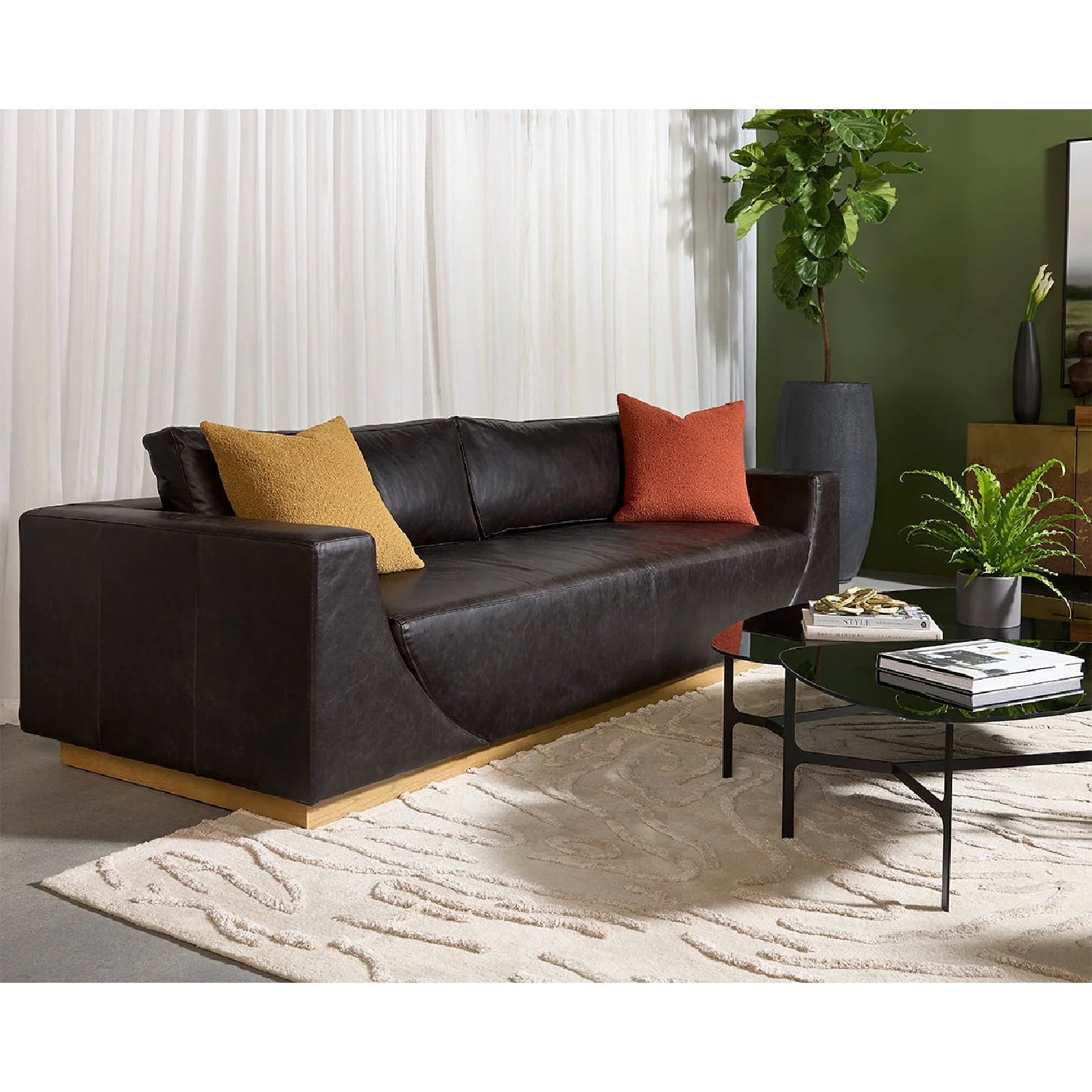 Luxury Italian Leather Sofa Modern Italian Style for Villa