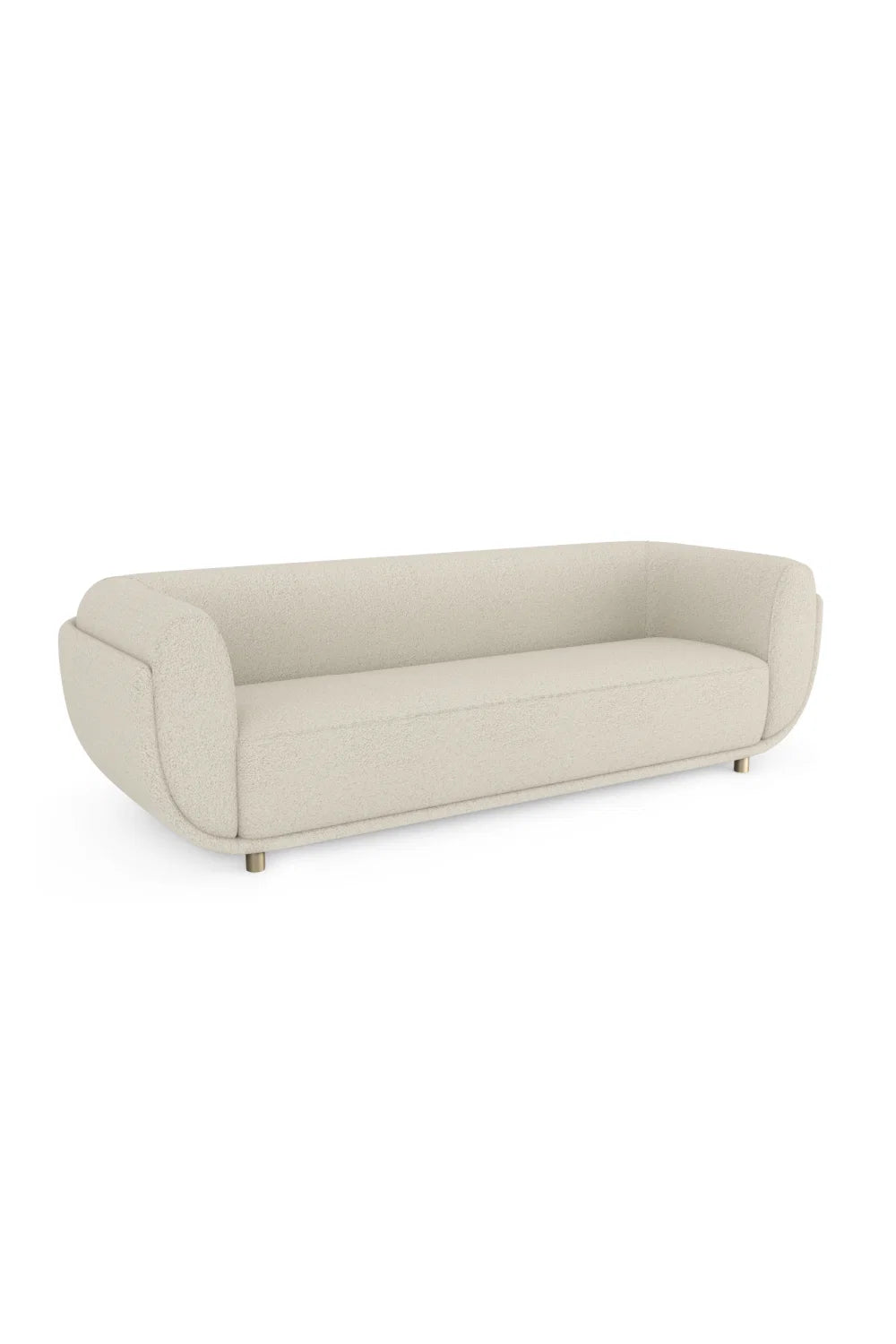 Luxury Ivory Boucle Fabric Sofa Modern Italian Style for Villa