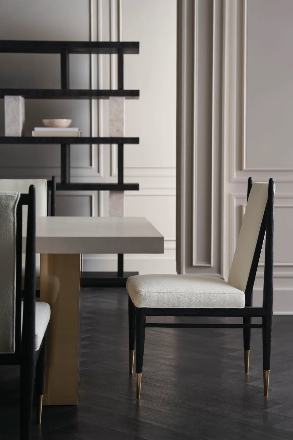 Luxury Ivory Bouclé Modern Dining Chair European Style for Villa