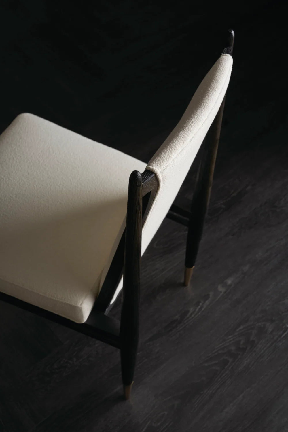 Luxury Ivory Bouclé Modern Dining Chair European Style for Villa