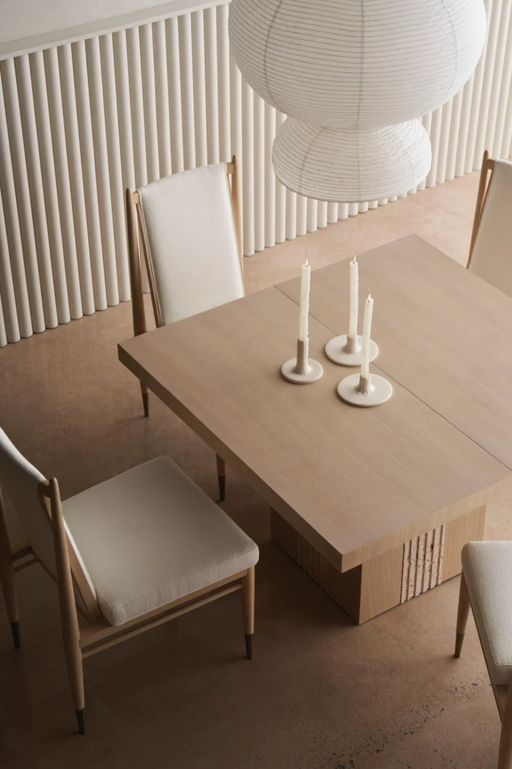 Luxury Ivory Bouclé Modern Dining Chair European Style for Villa
