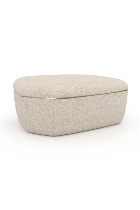 Luxury Ivory Boucle Travertine Coffee Table Modern Italian Style for Villa