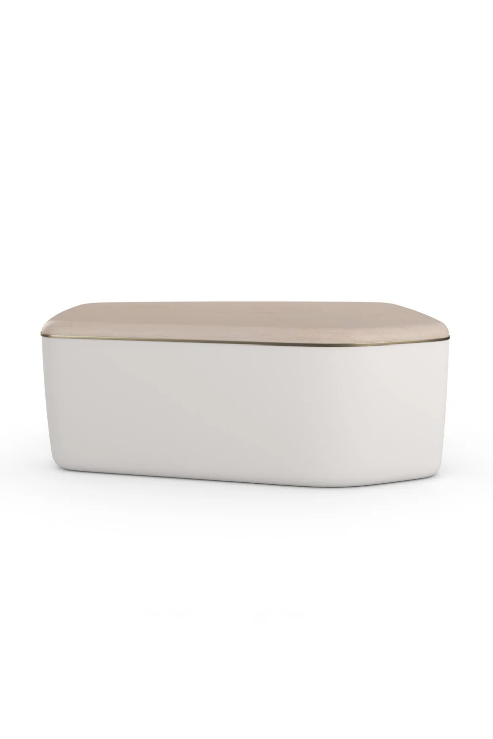 Luxury Ivory Boucle Travertine Coffee Table Modern Italian Style for Villa