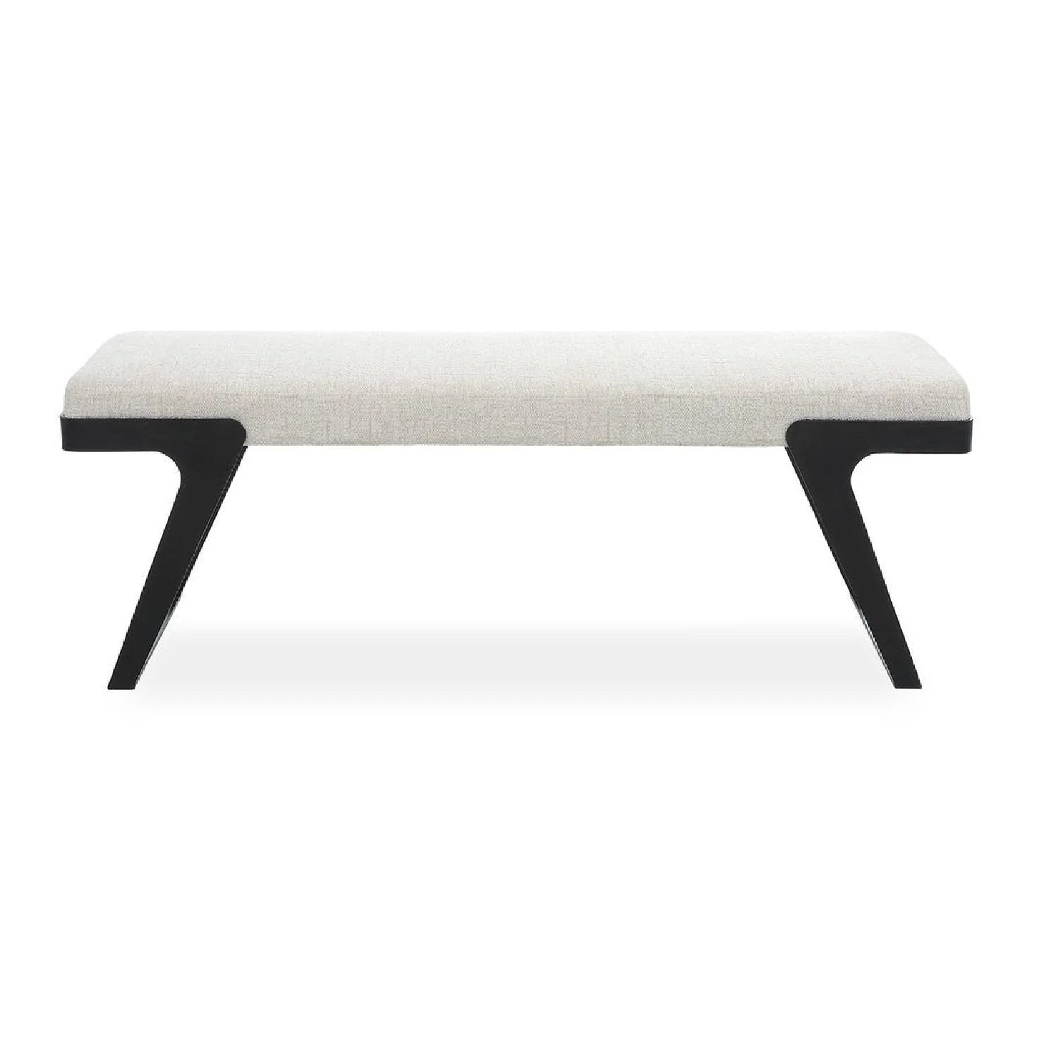 Luxury Ivory Chenille Boucle Bench European Style for Villa