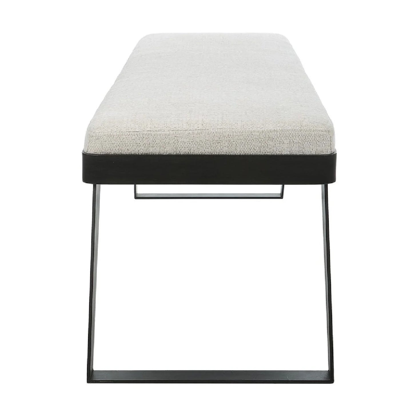 Luxury Ivory Chenille Boucle Bench European Style for Villa