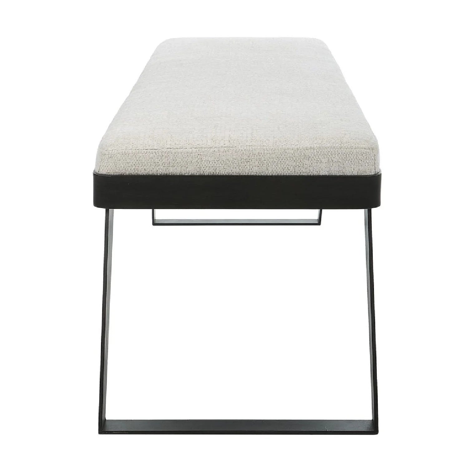 Luxury Ivory Chenille Boucle Bench European Style for Villa