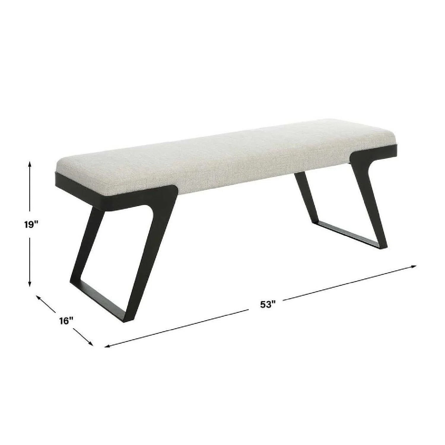 Luxury Ivory Chenille Boucle Bench European Style for Villa