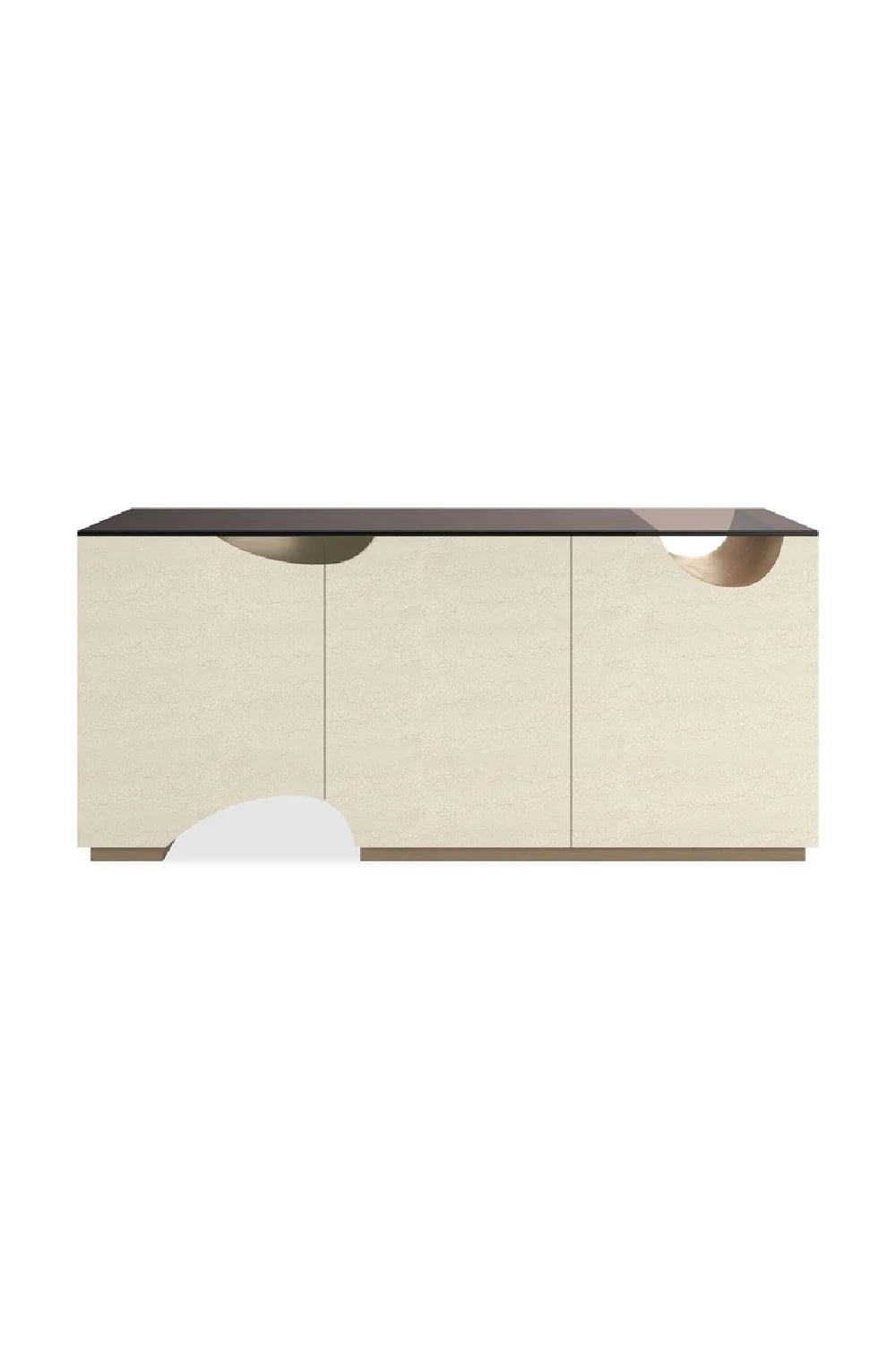 Luxury Ivory Craze 3-Door Media Console Modern Italian Style for Villa