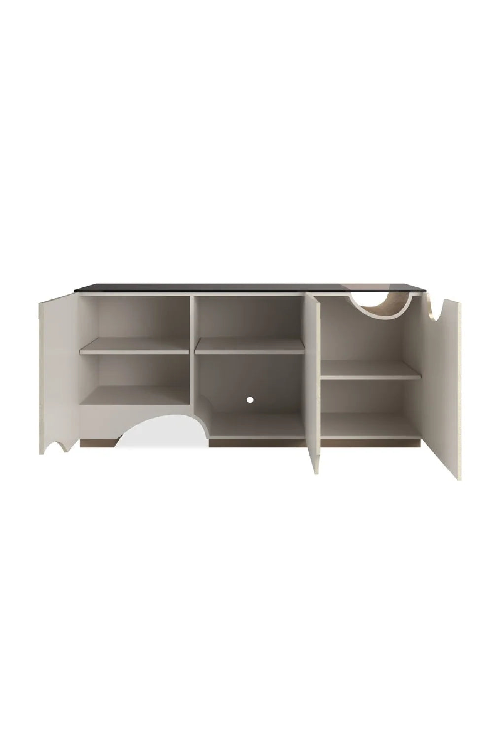 Luxury Ivory Craze 3-Door Media Console Modern Italian Style for Villa
