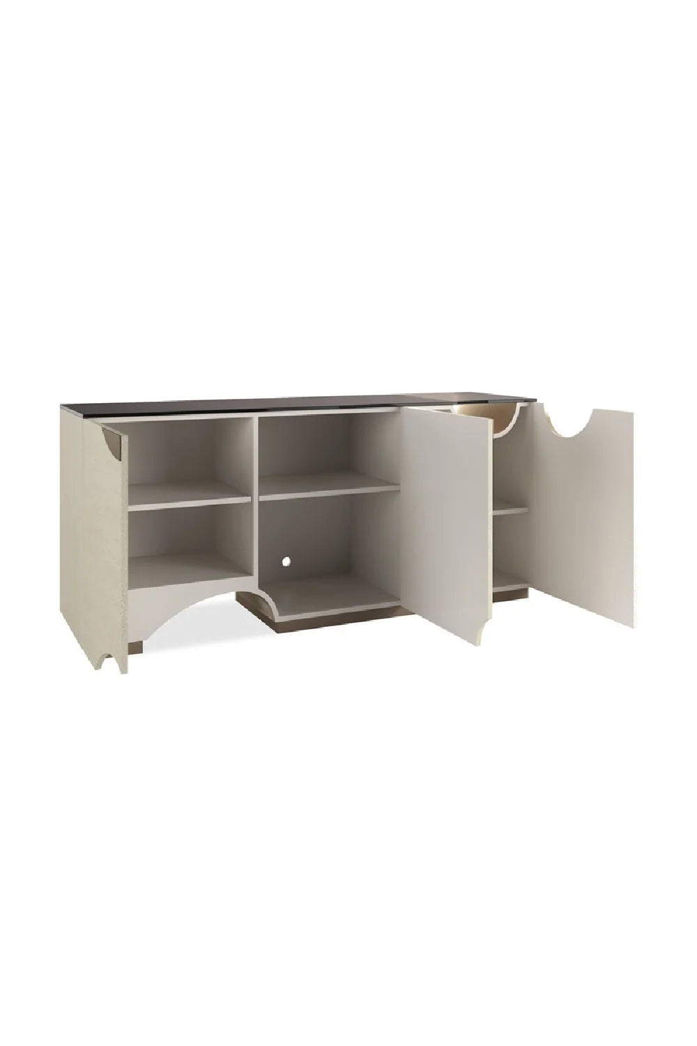 Luxury Ivory Craze 3-Door Media Console Modern Italian Style for Villa