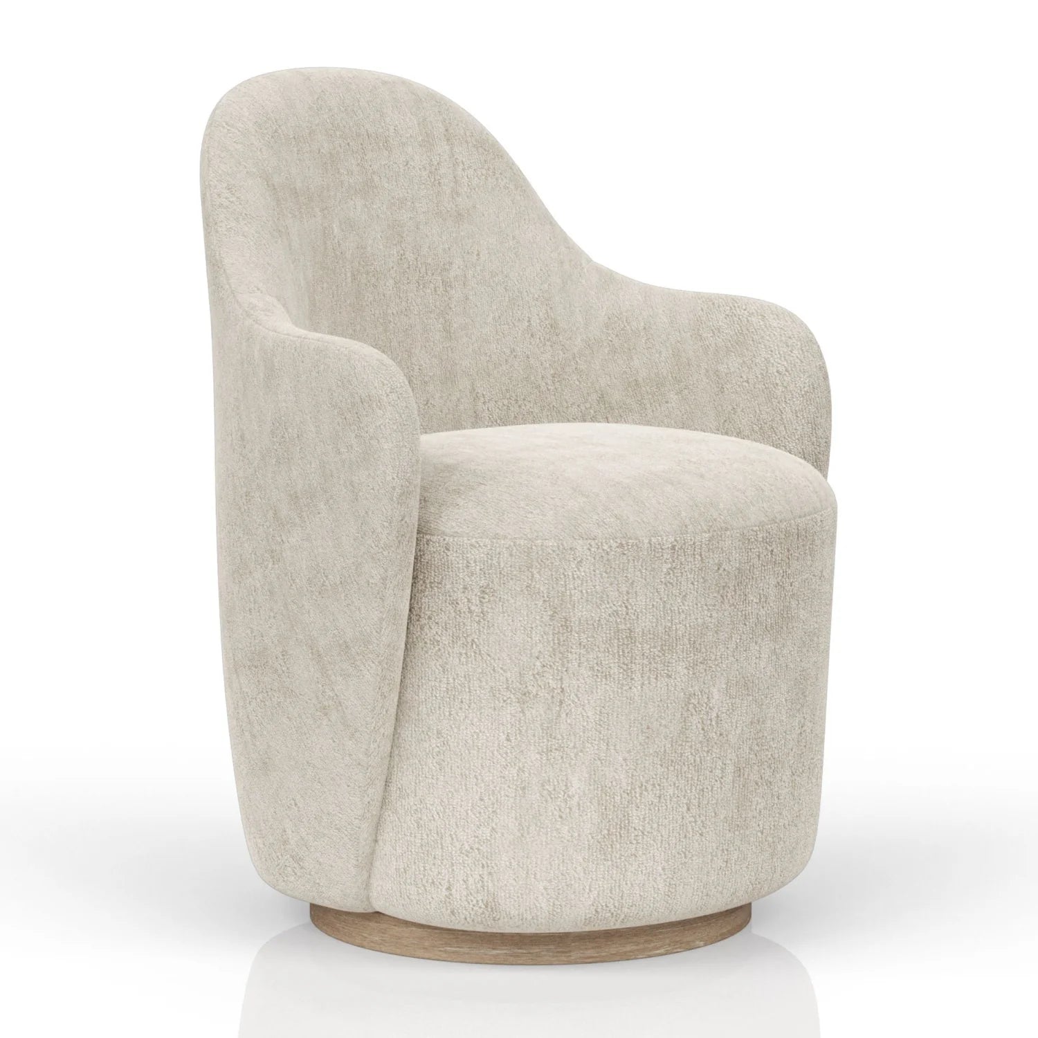 Luxury Ivory Fabric Swivel Lounge Chair Modern Italian Style for Villa