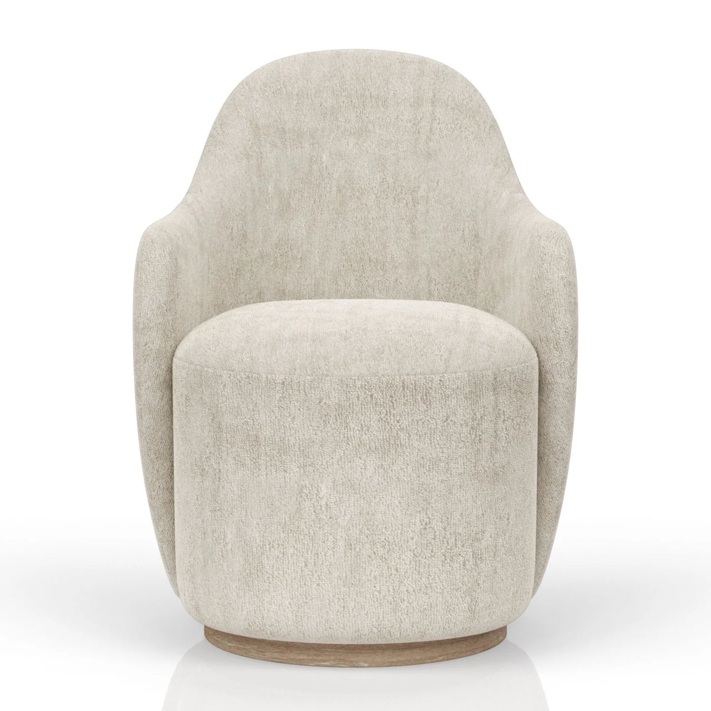 Luxury Ivory Fabric Swivel Lounge Chair Modern Italian Style for Villa