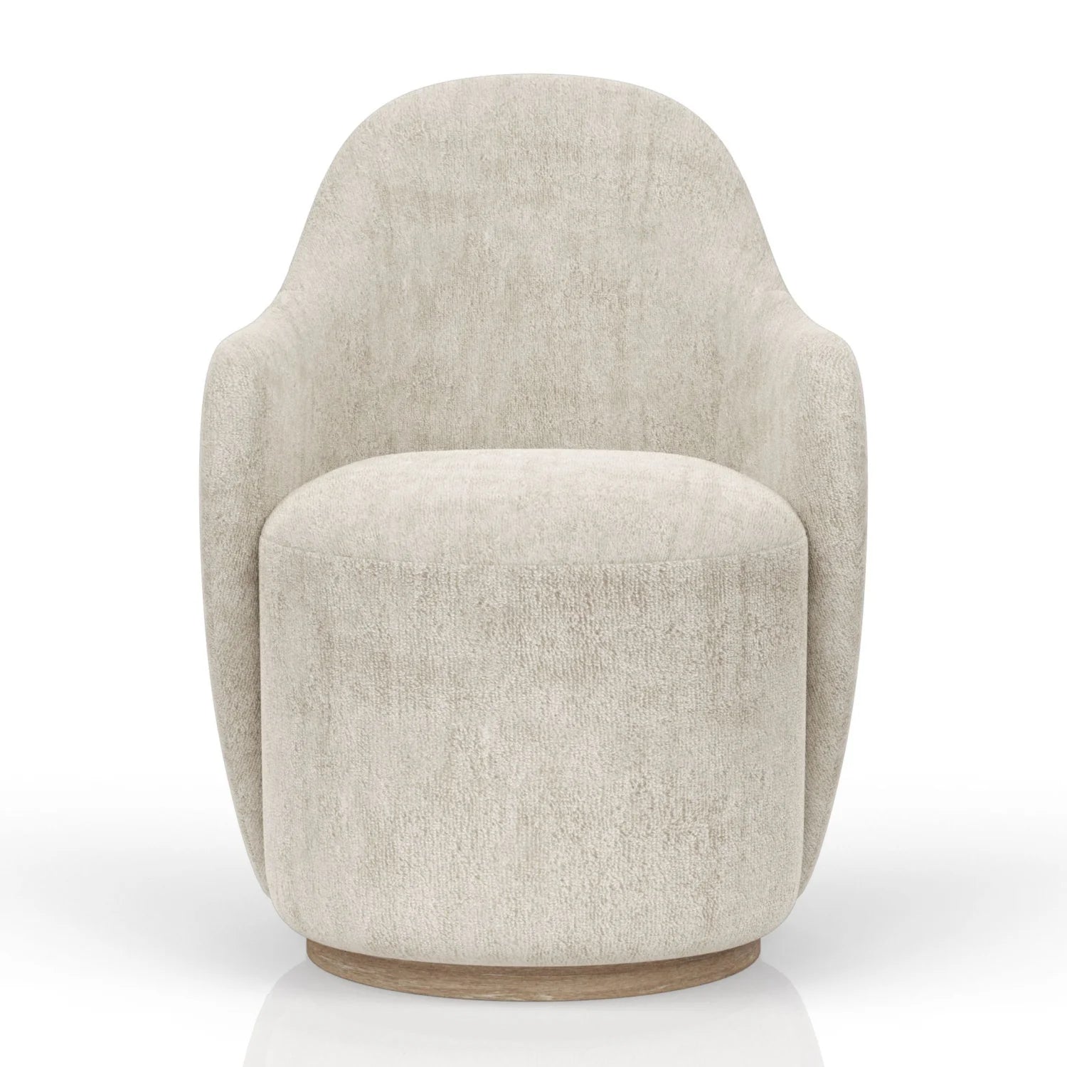 Luxury Ivory Fabric Swivel Lounge Chair Modern Italian Style for Villa