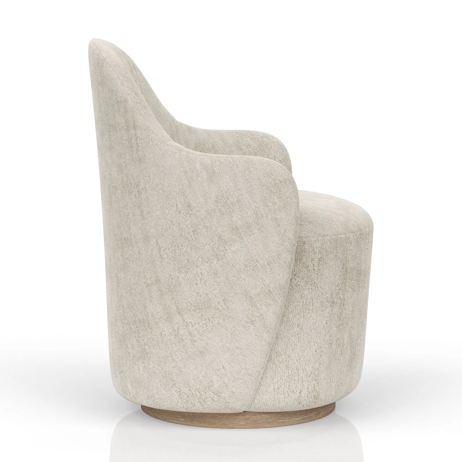 Luxury Ivory Fabric Swivel Lounge Chair Modern Italian Style for Villa
