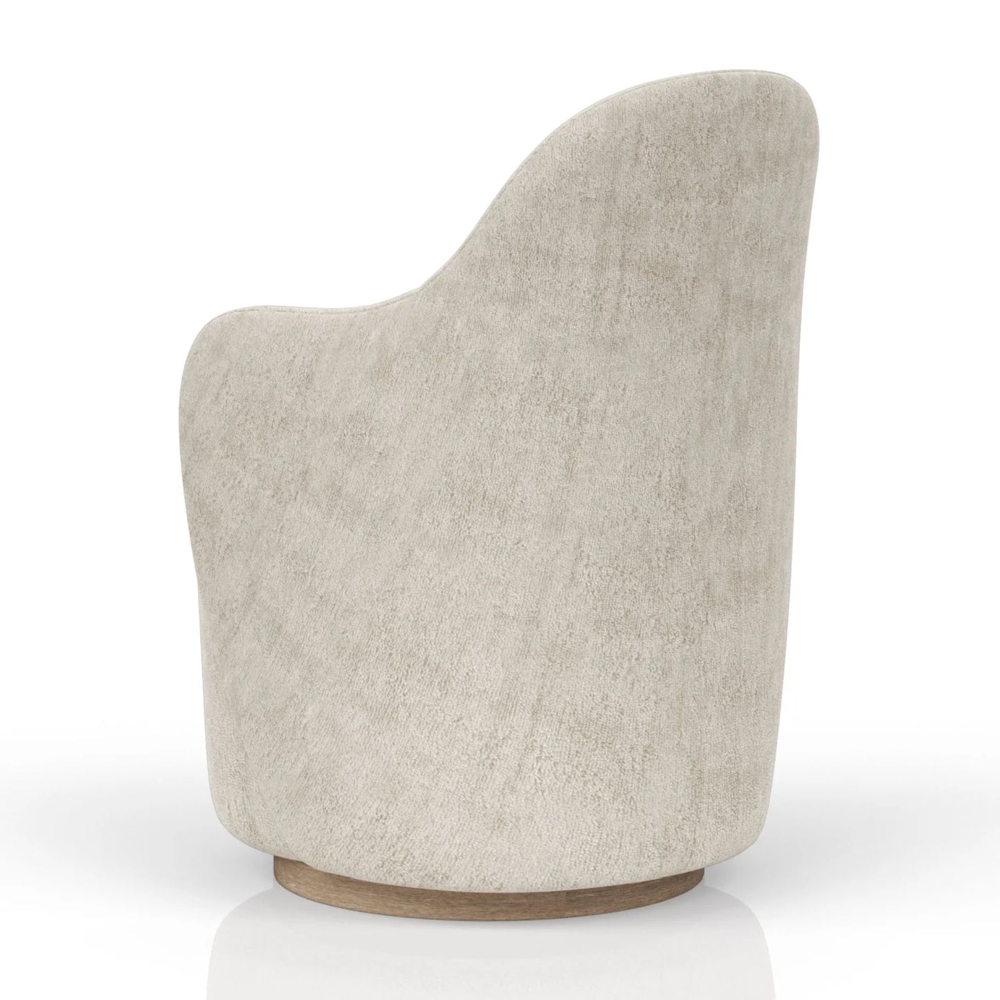 Luxury Ivory Fabric Swivel Lounge Chair Modern Italian Style for Villa
