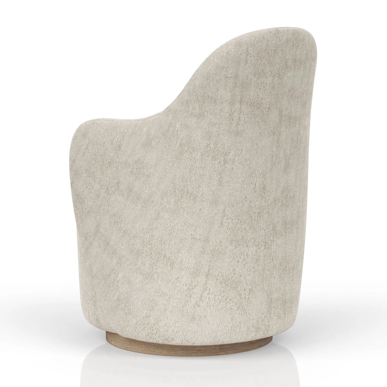 Luxury Ivory Fabric Swivel Lounge Chair Modern Italian Style for Villa