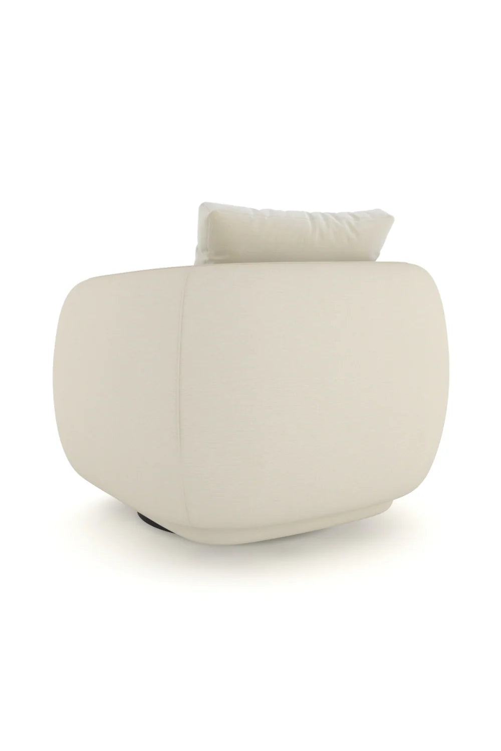 Luxury Ivory Linen Swivel Accent Chair European Style for Villa