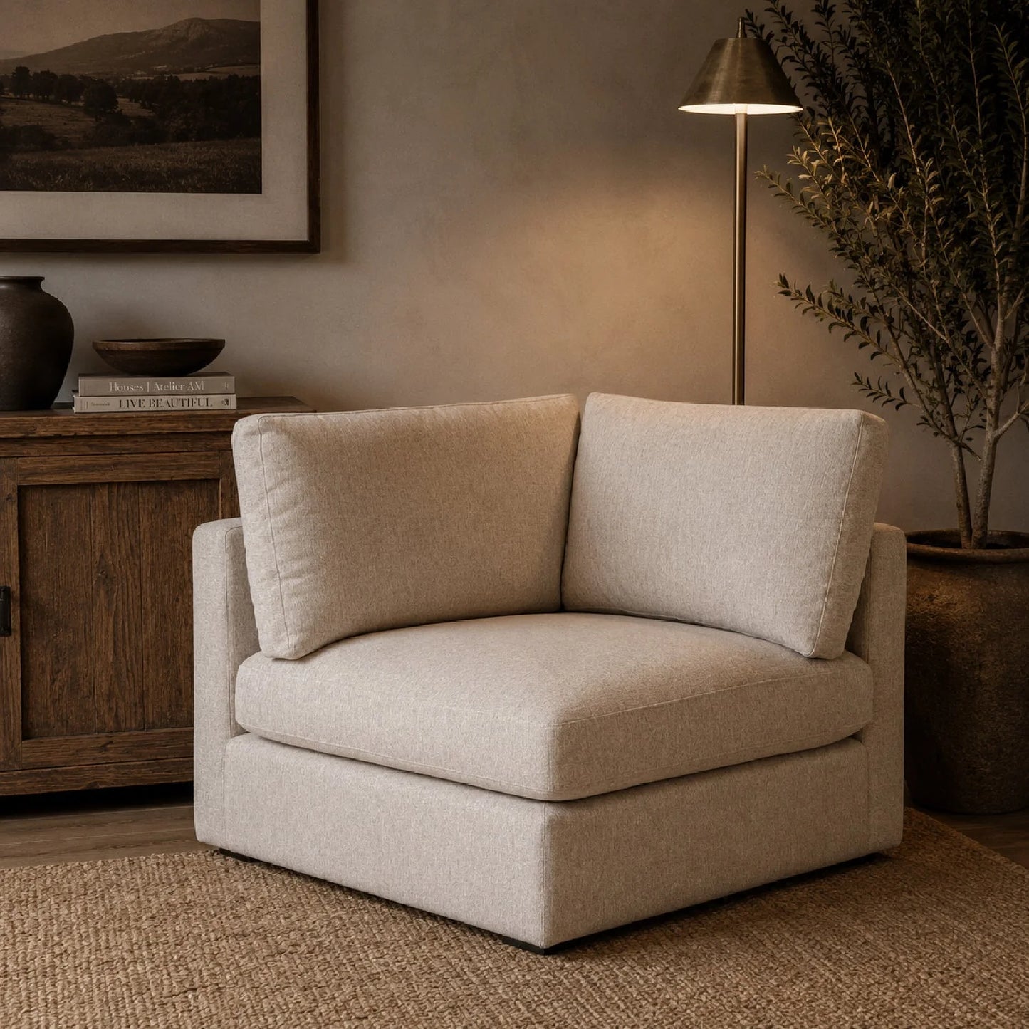 Luxury Ivory Modular Chair Modern Italian Style for Villa