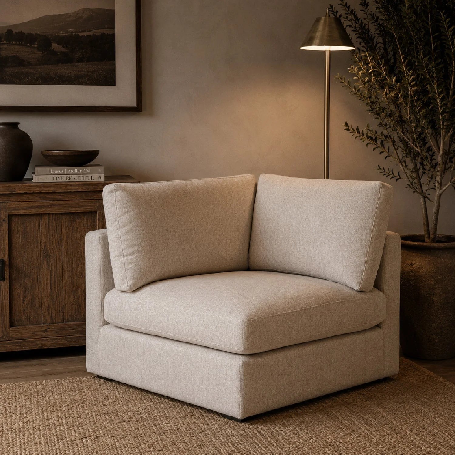 Luxury Ivory Modular Chair Modern Italian Style for Villa