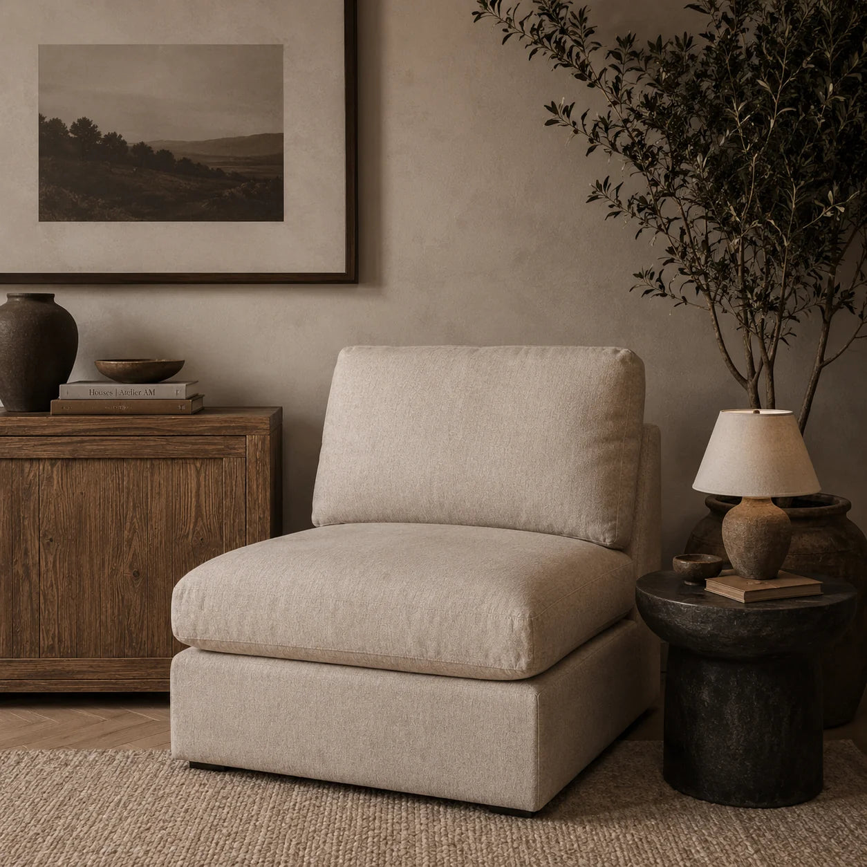 Luxury Ivory Modular Chair Modern Italian Style for Villa