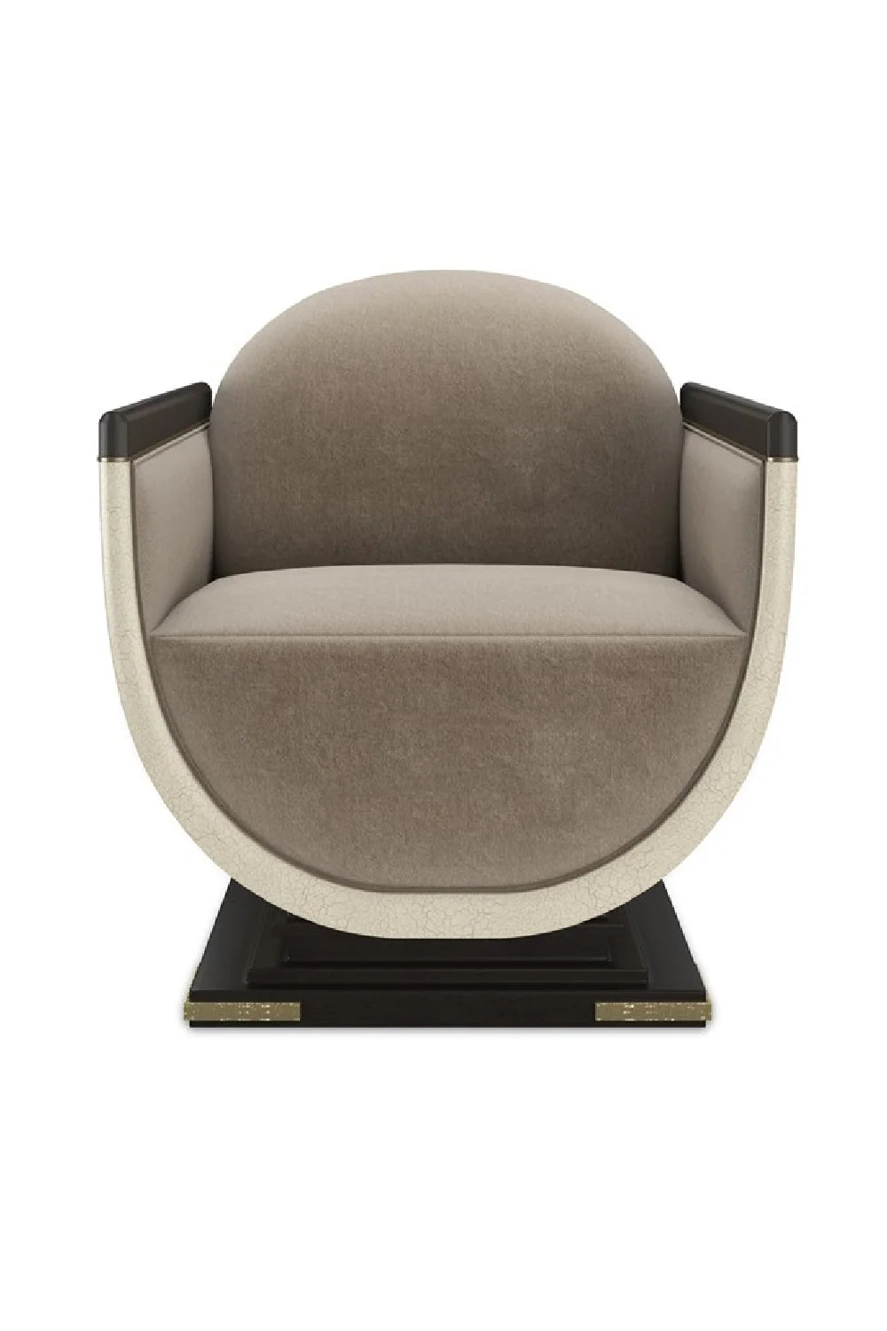 Luxury Ivory Velvet Accent Chair Modern Italian Style for Villa
