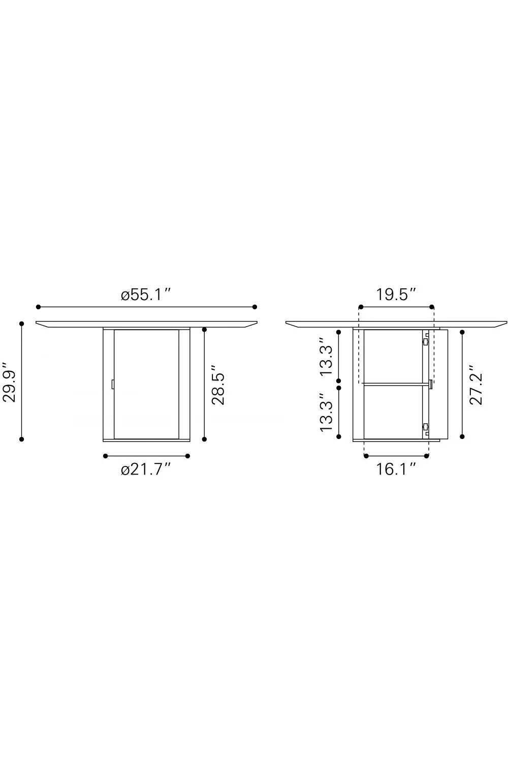 Luxury Izola Mango Wood Dining Table Modern Italian Style for Villa