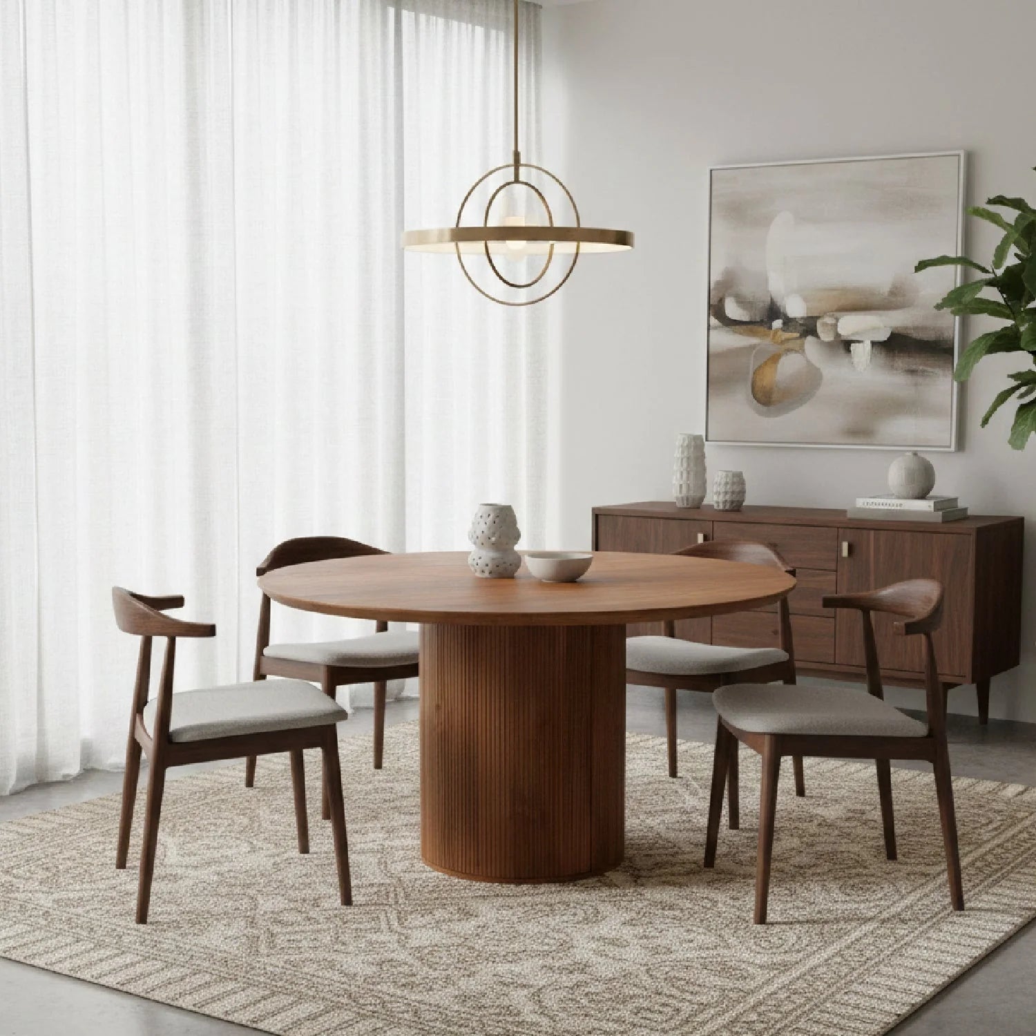 Luxury Izola Mango Wood Dining Table Modern Italian Style for Villa