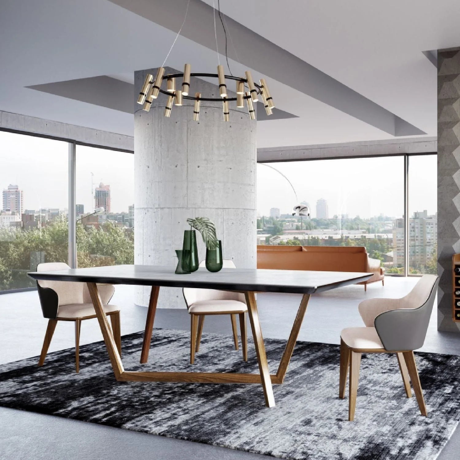 Luxury James Marble Top Dining Table Modern Italian Style for Villa