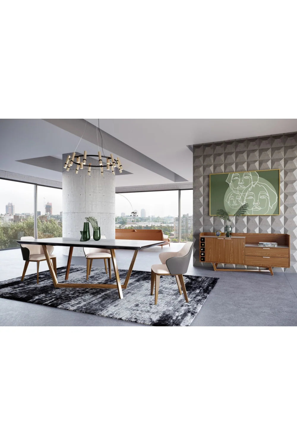 Luxury James Marble Top Dining Table Modern Italian Style for Villa