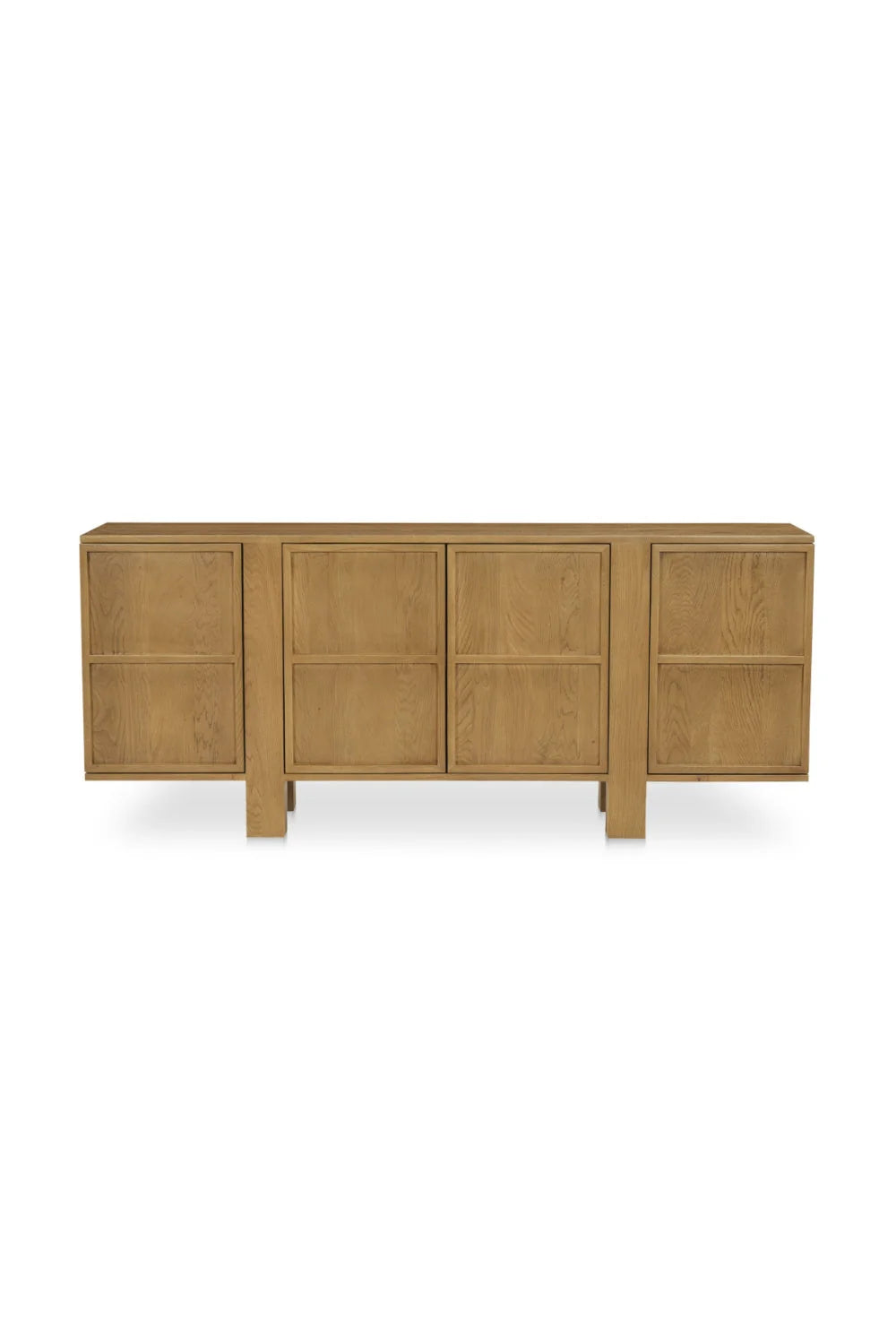 Luxury Japandi Oak 4-Door Sideboard European Style for Villa