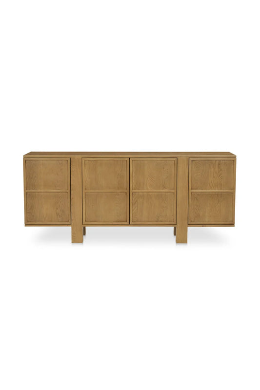 Luxury Japandi Oak 4-Door Sideboard European Style for Villa