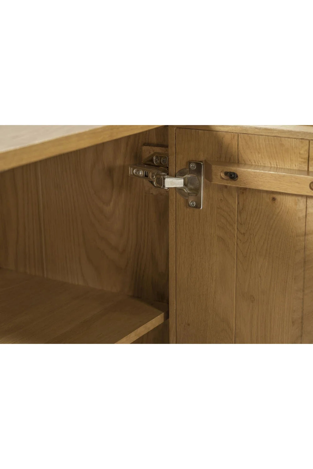 Luxury Japandi Oak 4-Door Sideboard European Style for Villa