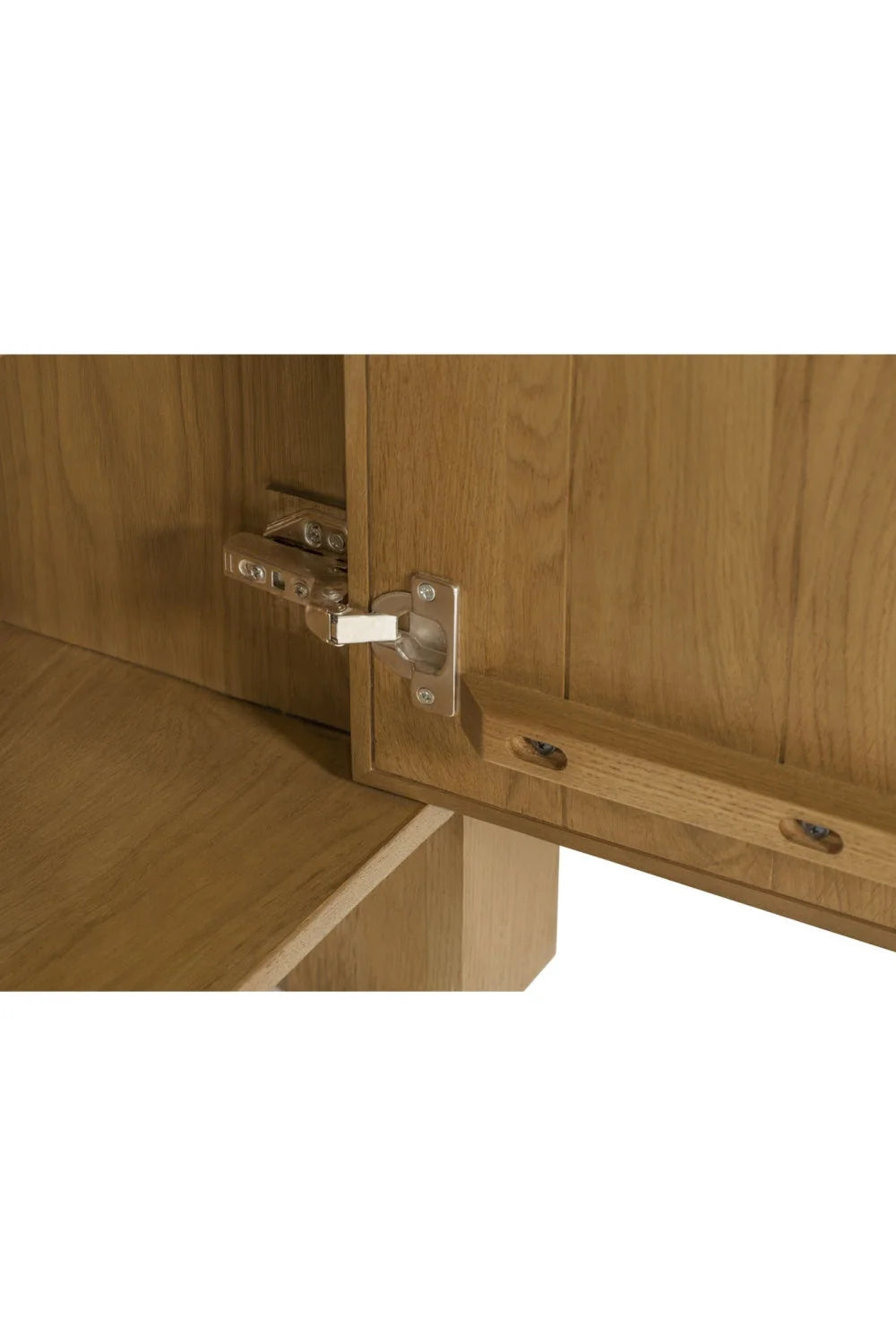 Luxury Japandi Oak 4-Door Sideboard European Style for Villa