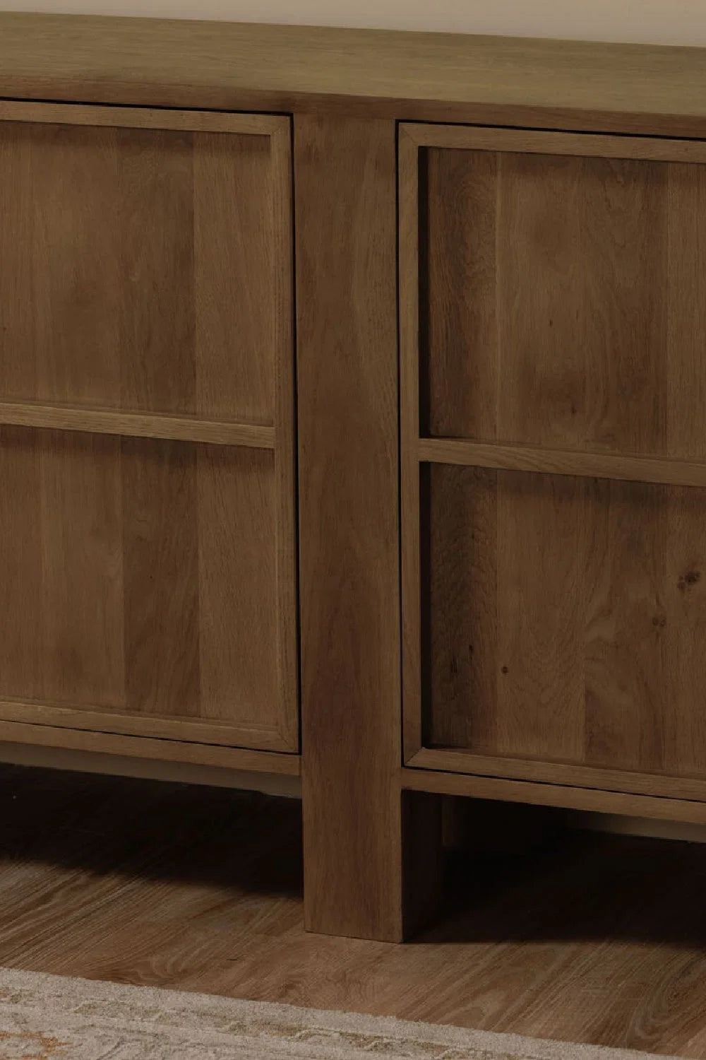 Luxury Japandi Oak 4-Door Sideboard European Style for Villa