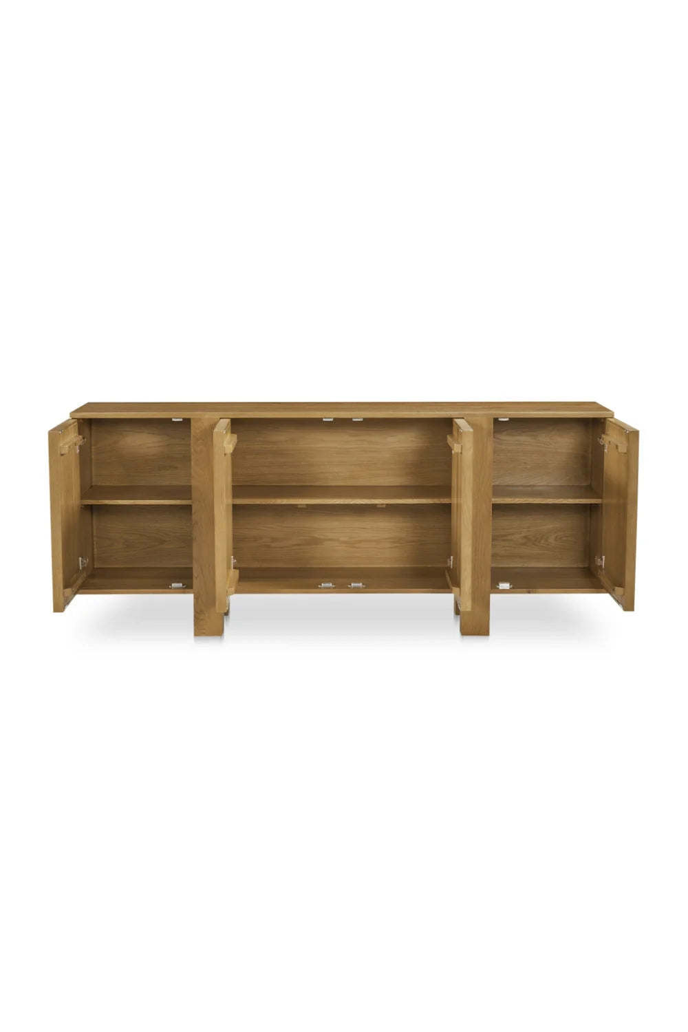 Luxury Japandi Oak 4-Door Sideboard European Style for Villa