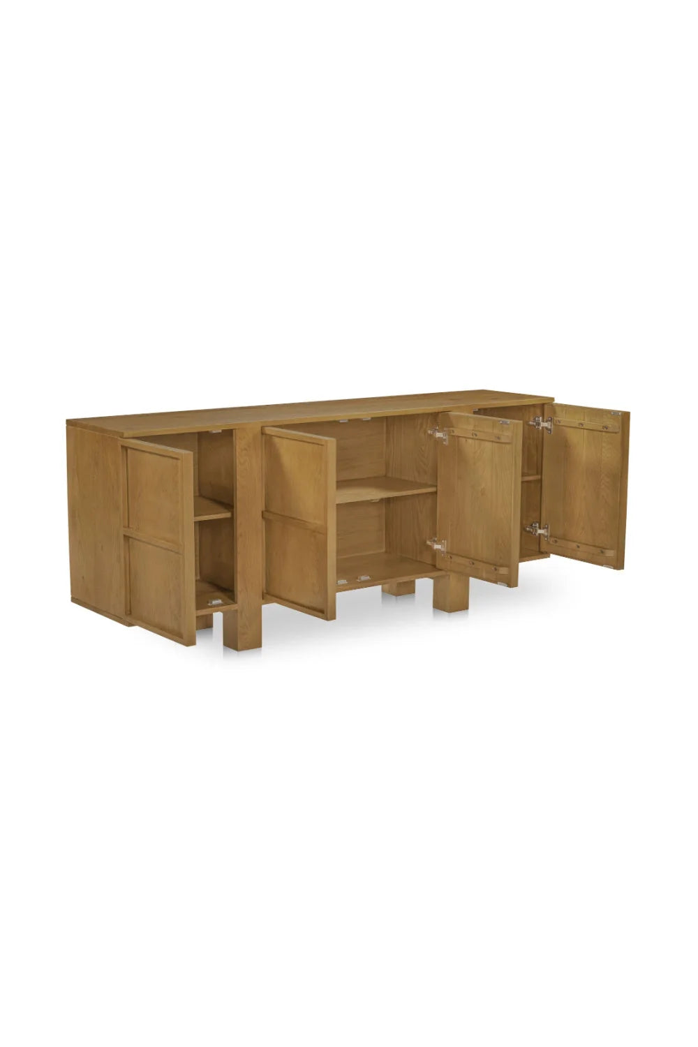 Luxury Japandi Oak 4-Door Sideboard European Style for Villa