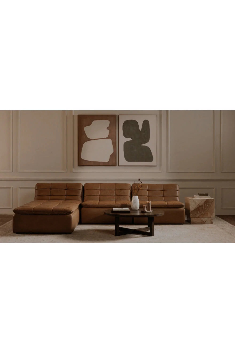 Luxury Joel Round Solid Oak Coffee Table Modern Italian Style for Villa