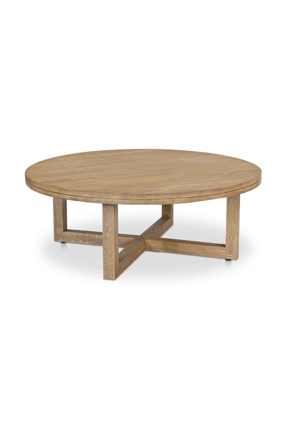 Luxury Joel Round Solid Oak Coffee Table Modern Italian Style for Villa