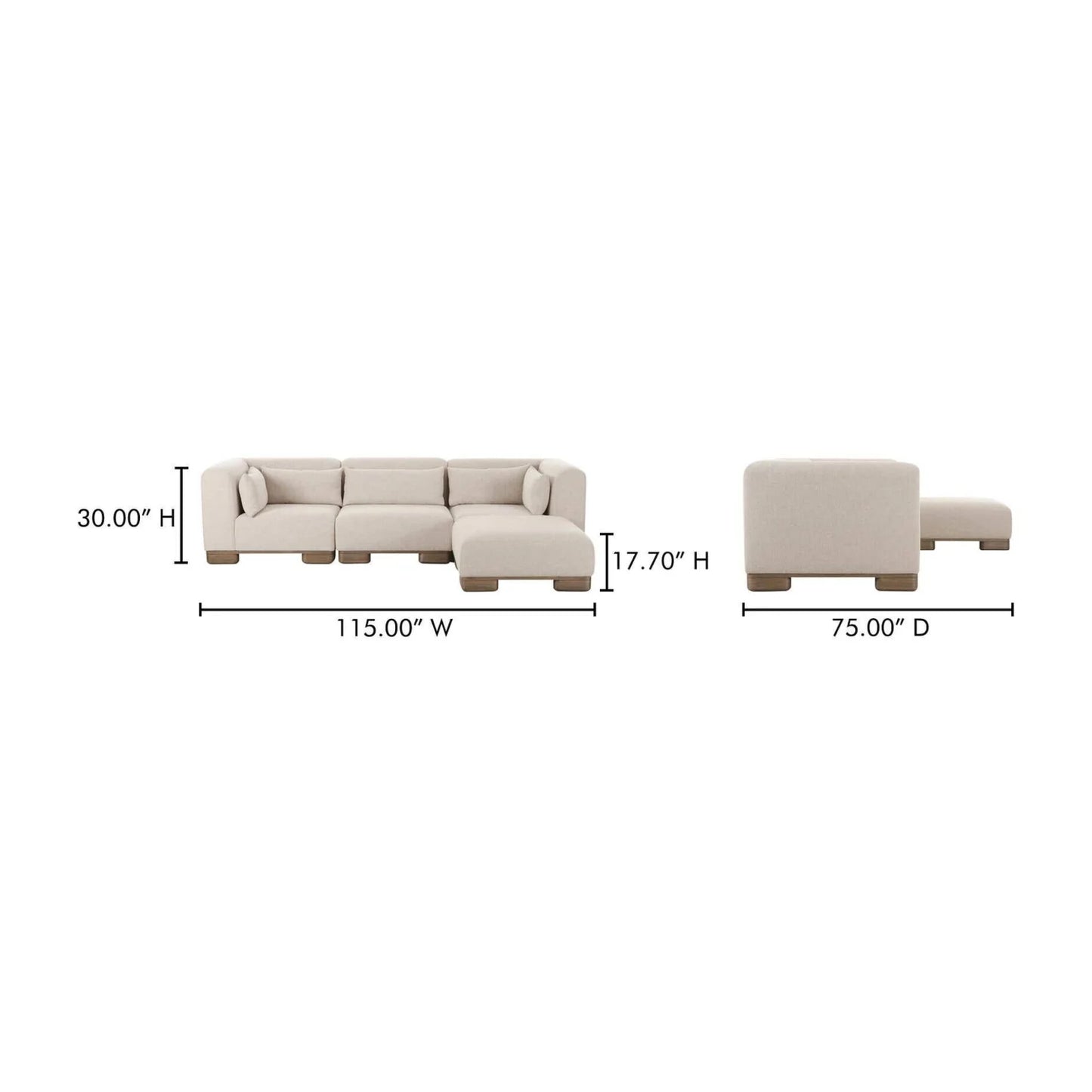 Luxury June Fabric Modular Sofa Modern Italian Style for Villa