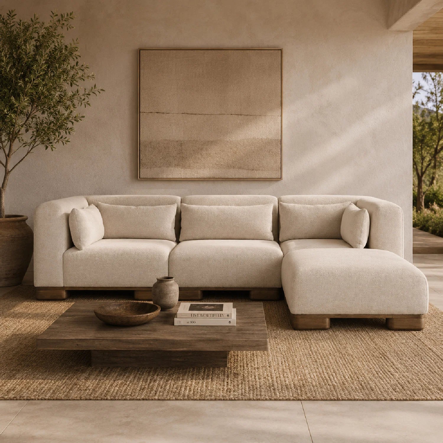 Luxury June Fabric Modular Sofa Modern Italian Style for Villa
