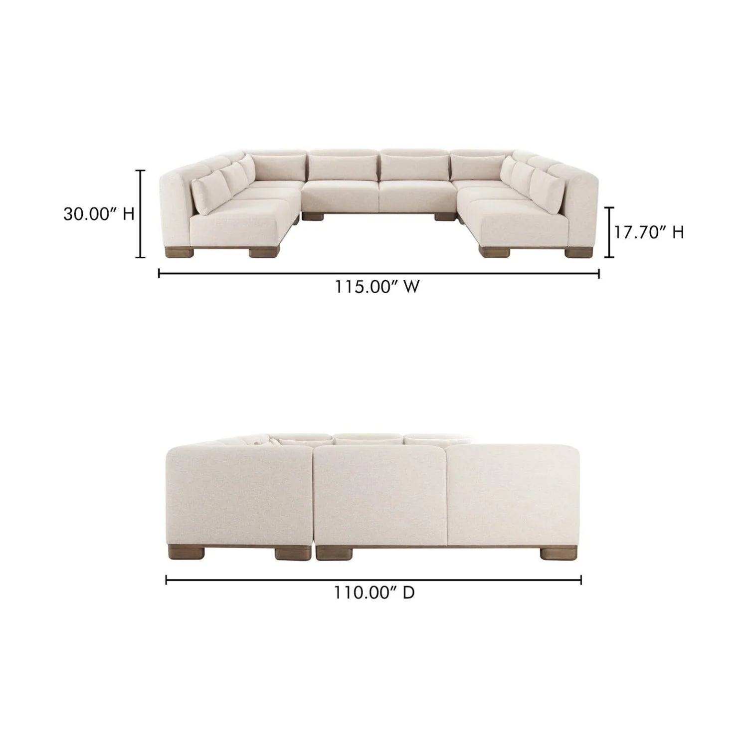 Luxury June Fabric Modular Sofa Modern Italian Style for Villa