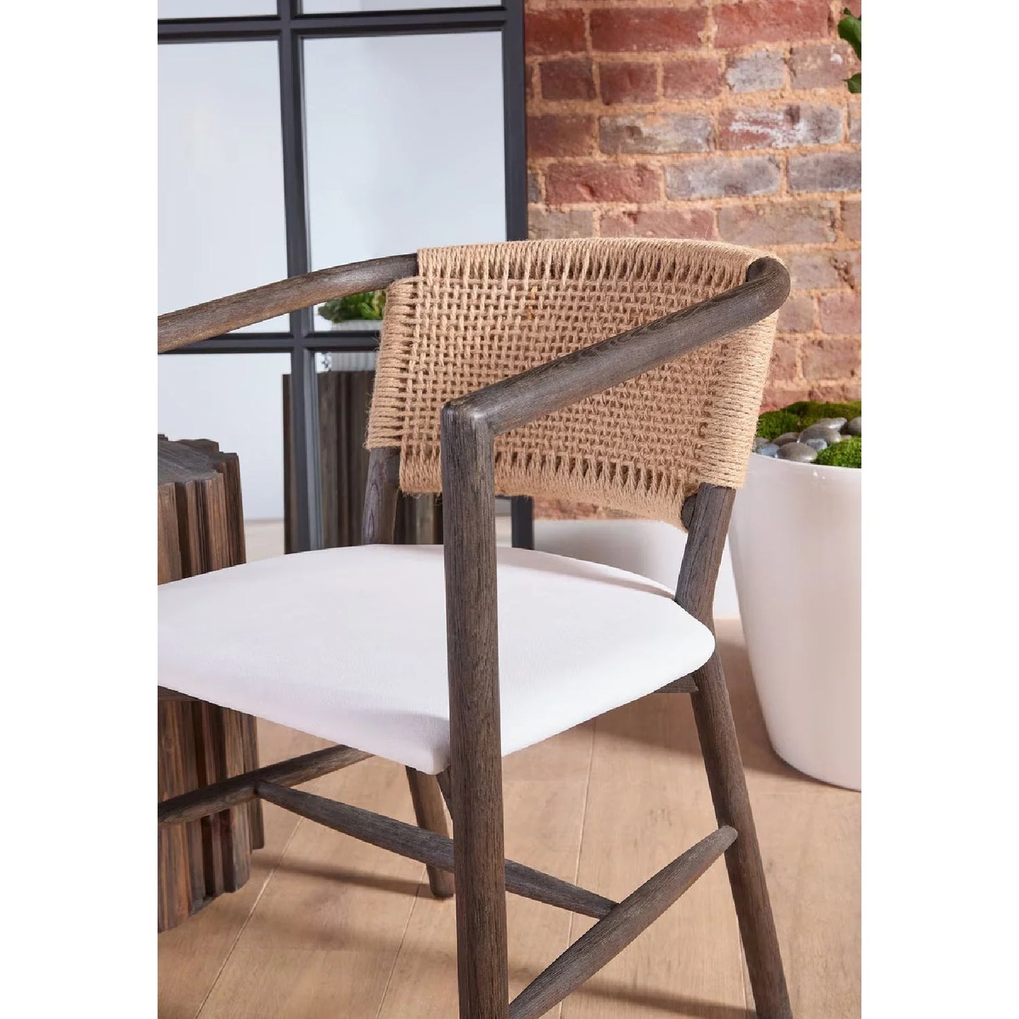 Luxury Jute Twine Accent Chair Modern Italian Style for Villa