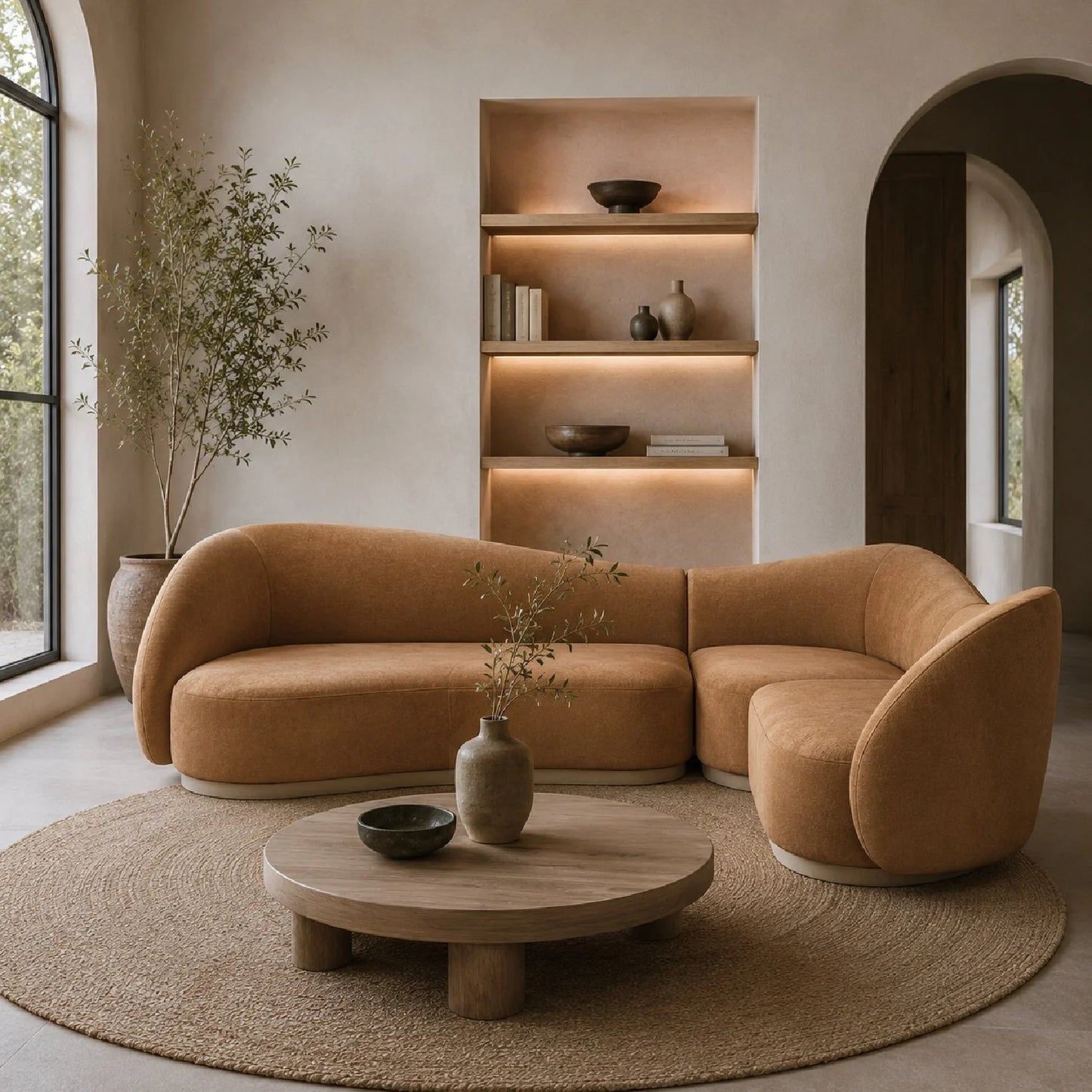 Luxury Kalahari Velvet Sectional Sofa Modern Italian Style for Villa