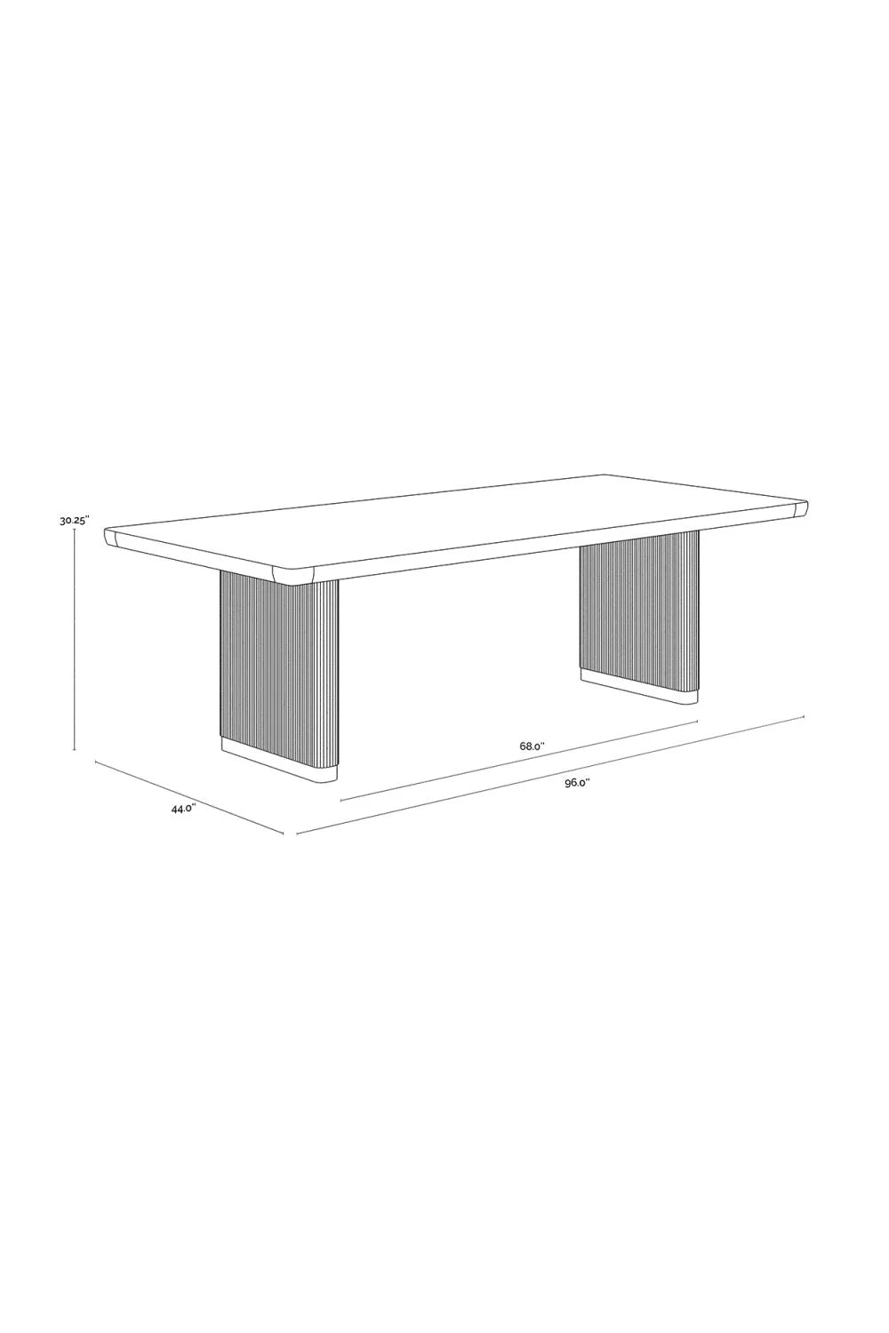 Luxury Kalla Oak Dining Table Modern Italian Style for Villa