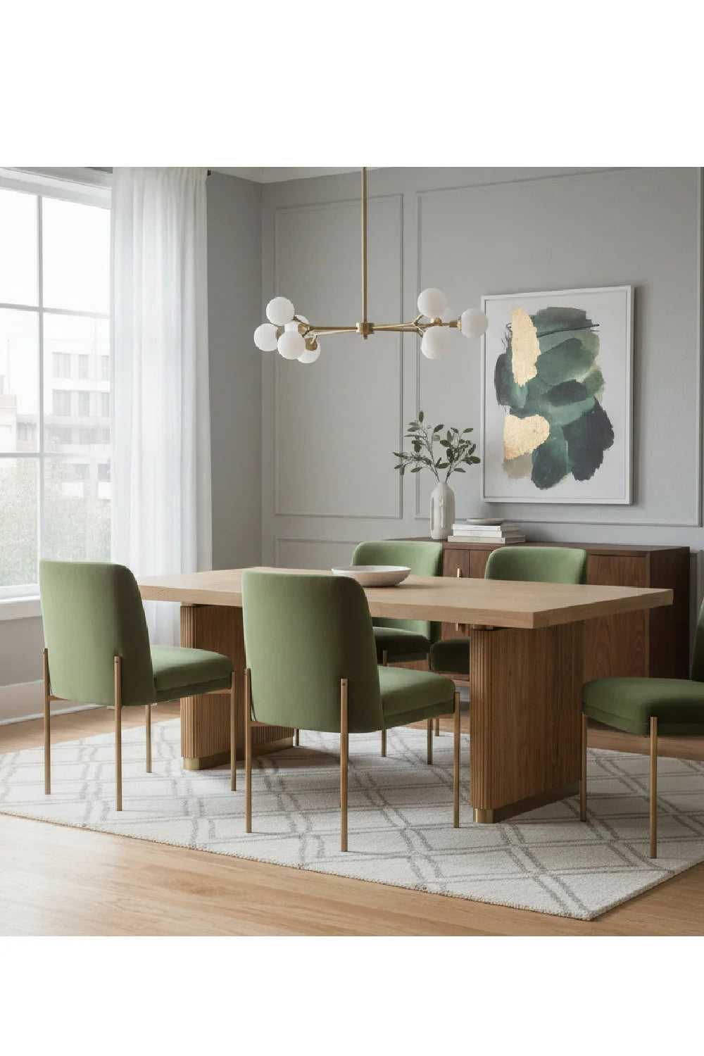 Luxury Kalla Oak Dining Table Modern Italian Style for Villa