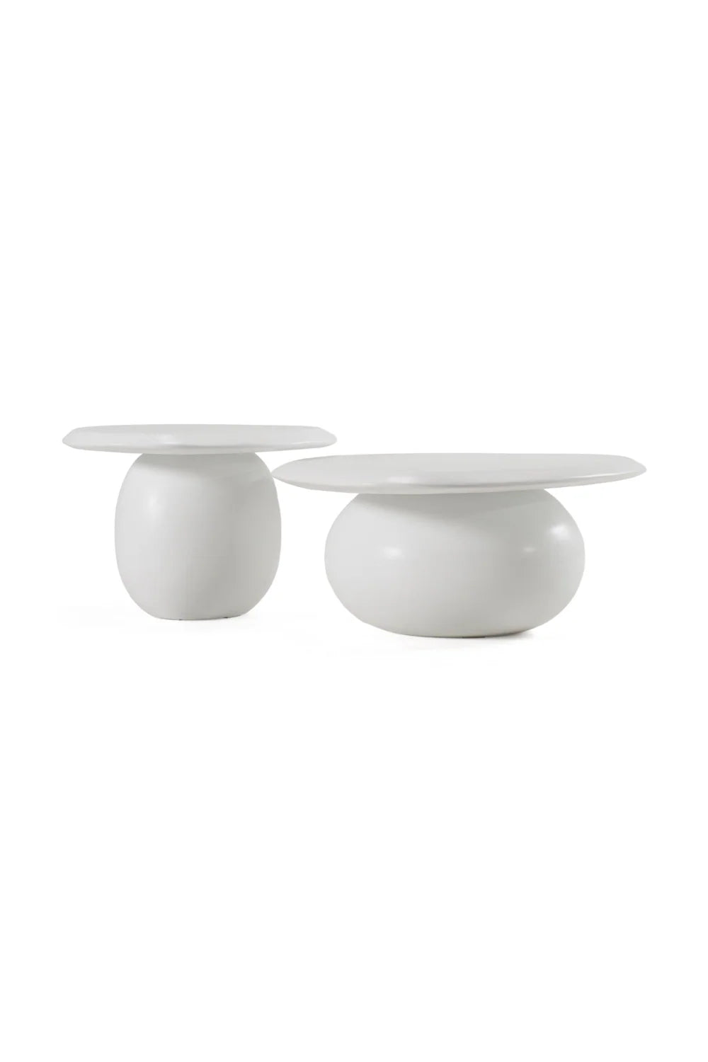 Luxury Kalvin Concrete Nesting Coffee Tables Modern Italian Style for Villa