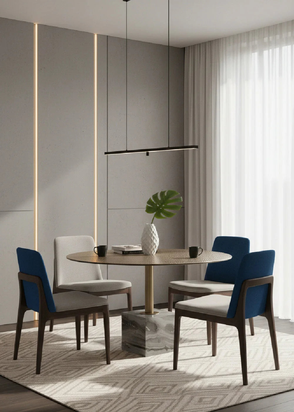 Luxury Kata Round Antique Brass Bistro Table Modern Italian Style for Villa